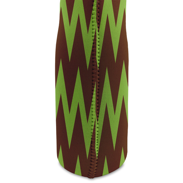 Green & Brown Toile & Chevron Double Wine Tote - DETAIL 2 (new)