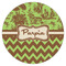 Green & Brown Toile & Chevron Drink Topper - Large - Single