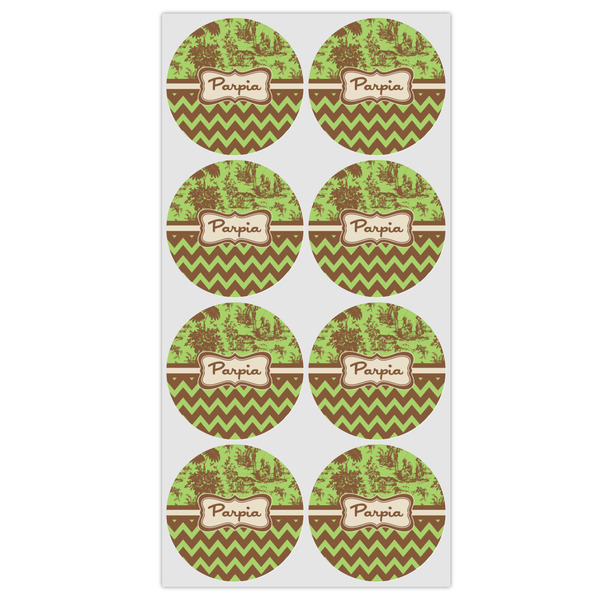 Green & Brown Toile & Chevron Drink Topper - Medium - Set of 12