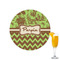 Green & Brown Toile & Chevron Drink Topper - Small - Single with Drink