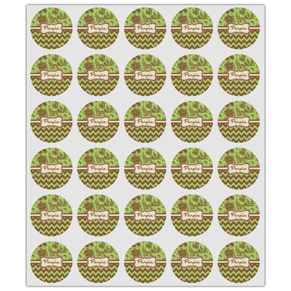 Green & Brown Toile & Chevron Drink Topper - XSmall - Set of 30