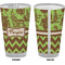 Green & Brown Toile & Chevron Pint Glass - Full Color - Front & Back Views