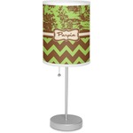 Green & Brown Toile & Chevron Lamp with Drum Shade (Personalized)