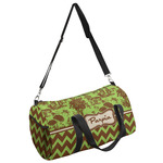 Green & Brown Toile & Chevron Duffel Bag - Large (Personalized)