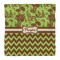 Green & Brown Toile & Chevron Duvet Cover - Queen - Front