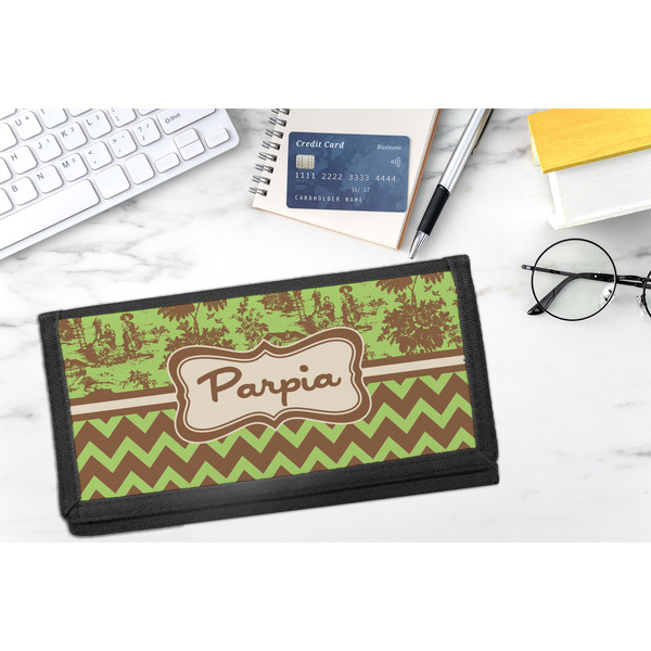 Green & Brown Toile & Chevron DyeTrans Checkbook Cover - LIFESTYLE