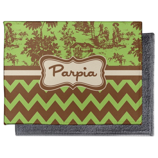 Green & Brown Toile & Chevron Electronic Screen Wipe - Flat