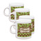 Green & Brown Toile & Chevron Single Shot Espresso Cups - Set of 4 (Personalized)