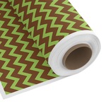 Green & Brown Toile & Chevron Fabric by the Yard - Spun Polyester Poplin