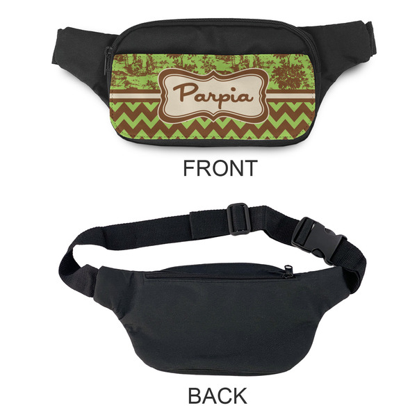 Green & Brown Toile & Chevron Fanny Packs - APPROVAL