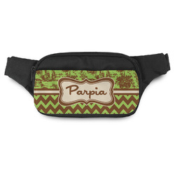 Green & Brown Toile & Chevron Fanny Pack (Personalized)