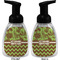 Green & Brown Toile & Chevron Foam Soap Bottle (Front & Back)