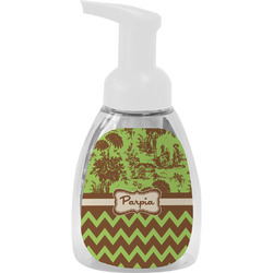Green & Brown Toile & Chevron Foam Soap Bottle (Personalized)