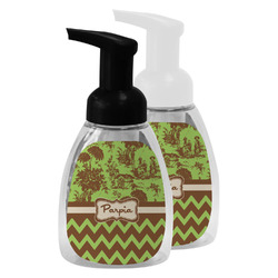 Green & Brown Toile & Chevron Foam Soap Bottle (Personalized)