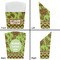 Green & Brown Toile & Chevron French Fry Favor Box - Front & Back View