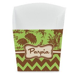 Green & Brown Toile & Chevron French Fry Favor Boxes (Personalized)