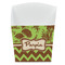 Green & Brown Toile & Chevron French Fry Favor Box - Front View