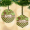 Green & Brown Toile & Chevron Frosted Glass Ornament - MAIN PARENT