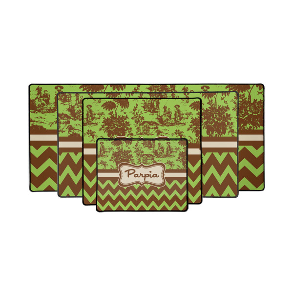Green & Brown Toile & Chevron Gaming Mats - PARENT/MAIN