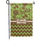 Green & Brown Toile & Chevron Small Garden Flag - Single Sided w/ Name or Text