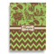Green & Brown Toile & Chevron Garden Flags - Large - Double Sided - BACK