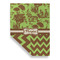 Green & Brown Toile & Chevron Garden Flags - Large - Double Sided - FRONT FOLDED