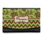 Green & Brown Toile & Chevron Genuine Leather Womens Wallet - Front/Main