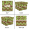 Green & Brown Toile & Chevron Gift Boxes with Lid - Canvas Wrapped - Medium - Approval