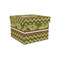 Green & Brown Toile & Chevron Gift Boxes with Lid - Canvas Wrapped - Small - Front/Main