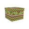 Green & Brown Toile & Chevron Gift Box with Lid - Canvas Wrapped - Small (Personalized)