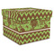 Green & Brown Toile & Chevron Gift Boxes with Lid - Canvas Wrapped - XX-Large - Front/Main