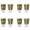Green & Brown Toile & Chevron Glass Shot Glass - Standard - Set of 4 - APPROVAL