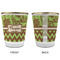 Green & Brown Toile & Chevron Glass Shot Glass - with gold rim - APPROVAL