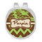 Green & Brown Toile & Chevron Golf Ball Marker - Hat Clip - Silver