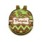 Green & Brown Toile & Chevron Golf Ball Marker - Hat Clip - Gold