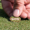 Green & Brown Toile & Chevron Golf Ball Marker - Hand