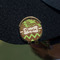 Green & Brown Toile & Chevron Golf Ball Marker Hat Clip - Gold - On Hat