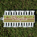 Green & Brown Toile & Chevron Golf Tees & Ball Markers Set (Personalized)