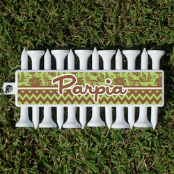 Green & Brown Toile & Chevron Golf Tees & Ball Markers Set (Personalized)