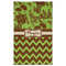 Green & Brown Toile & Chevron Golf Towel - Front (Large)