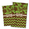 Green & Brown Toile & Chevron Golf Towel - PARENT (small and large)