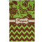 Green & Brown Toile & Chevron Golf Towel (Personalized) - APPROVAL (Small Full Print)