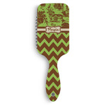 Green & Brown Toile & Chevron Hair Brushes (Personalized)