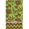 Green & Brown Toile & Chevron Hand Towel (Personalized)