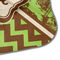 Green & Brown Toile & Chevron Hooded Baby Towel- Detail Corner