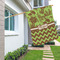 Green & Brown Toile & Chevron House Flags - Double Sided - LIFESTYLE