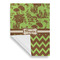Green & Brown Toile & Chevron House Flags - Single Sided - FRONT FOLDED