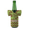Green & Brown Toile & Chevron Jersey Bottle Cooler - FRONT (on bottle)