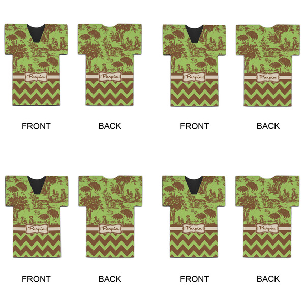 Green & Brown Toile & Chevron Jersey Bottle Cooler - Set of 4 - APPROVAL