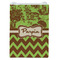 Green & Brown Toile & Chevron Jewelry Gift Bag - Gloss - Front
